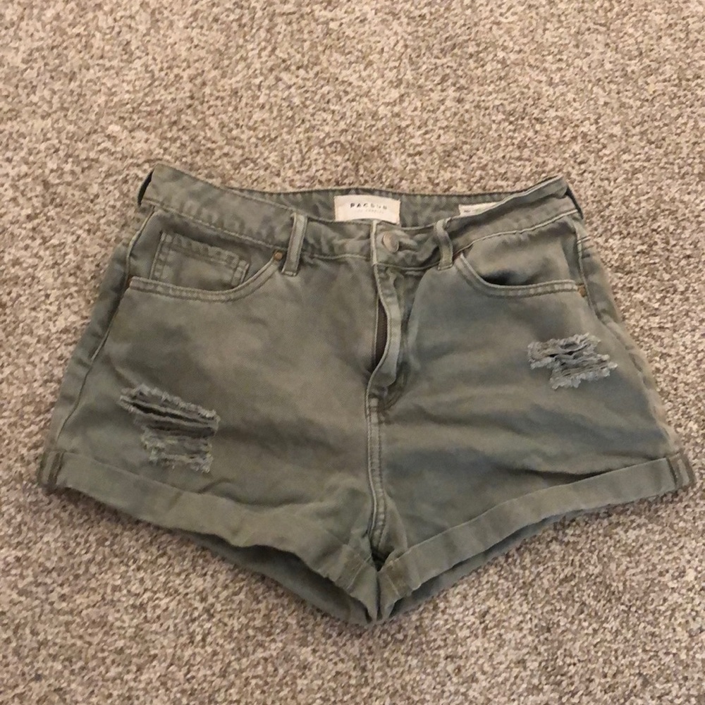 Khaki PacSun high rise shorts
